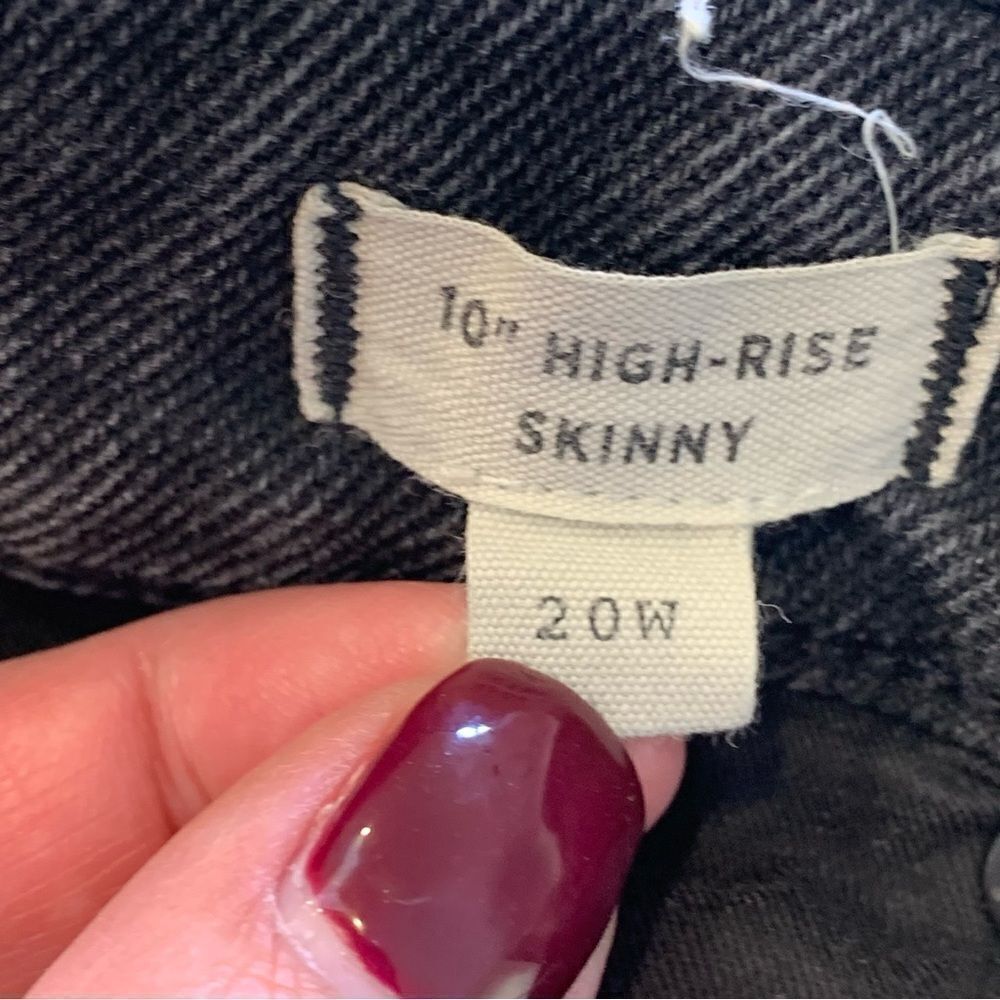 Madewell 10” High Rise Skinny Black Jeans Size 20W - Picture 6 of 10